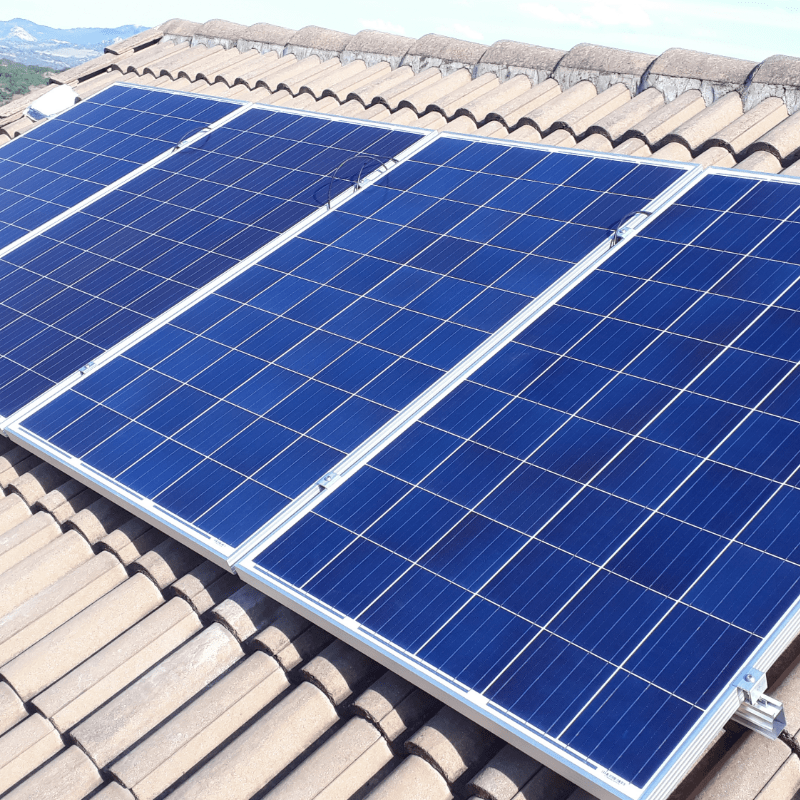 Solar panels on client's roof